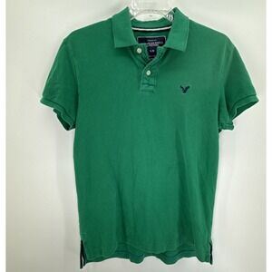 American Eagle Outfitters Mens‎ Polo Green S/S Mens Sz L Vintage Fit Cotton